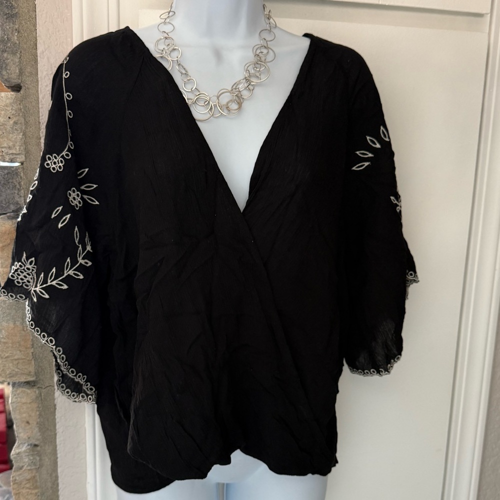Lovestitch Black Embellished Relaxed Blouse. #16